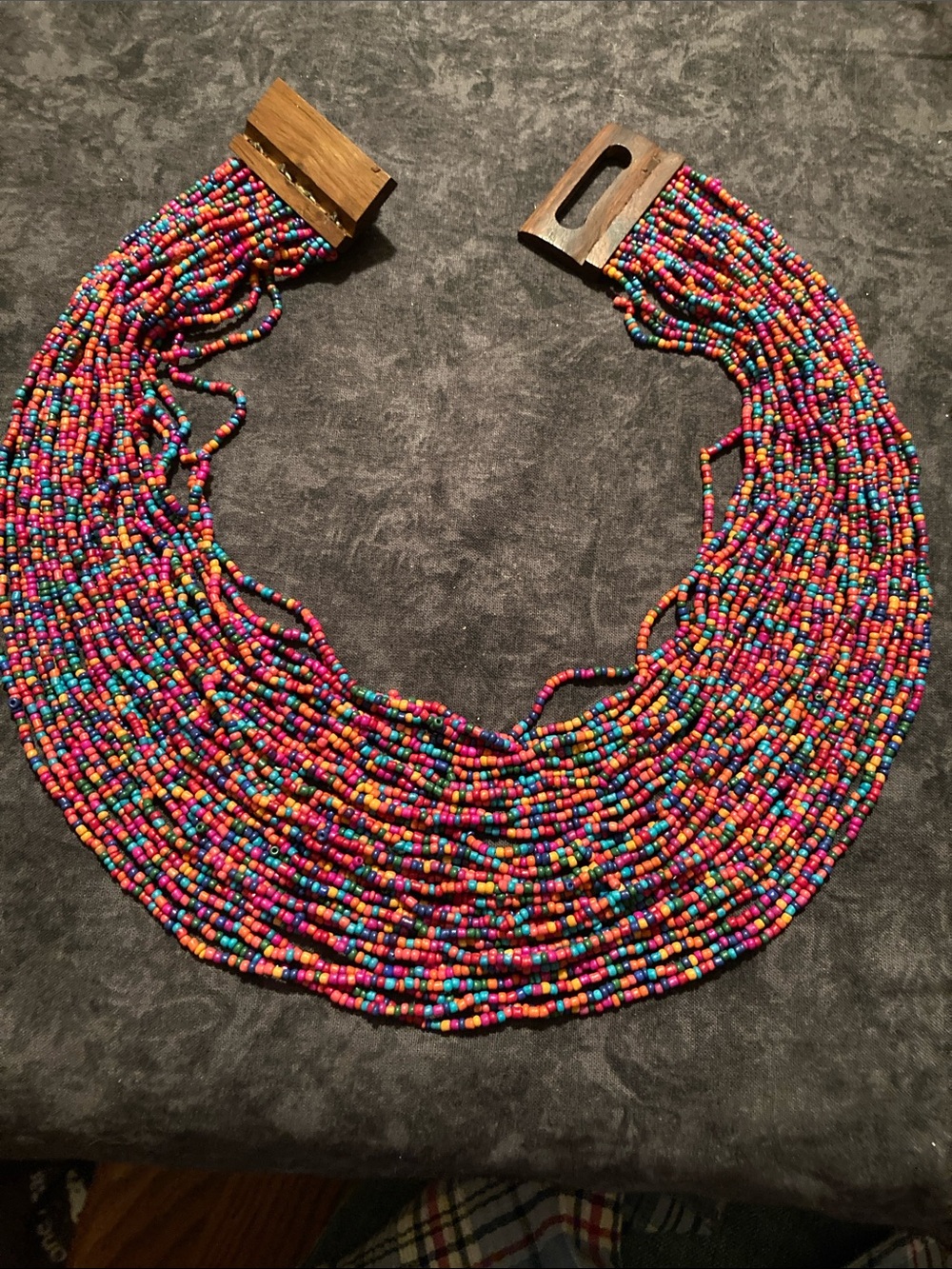 Southwestern Multicolor Seed Bead Multi-Strand Statement Necklace
